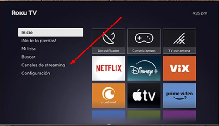 App de streaming en Roku